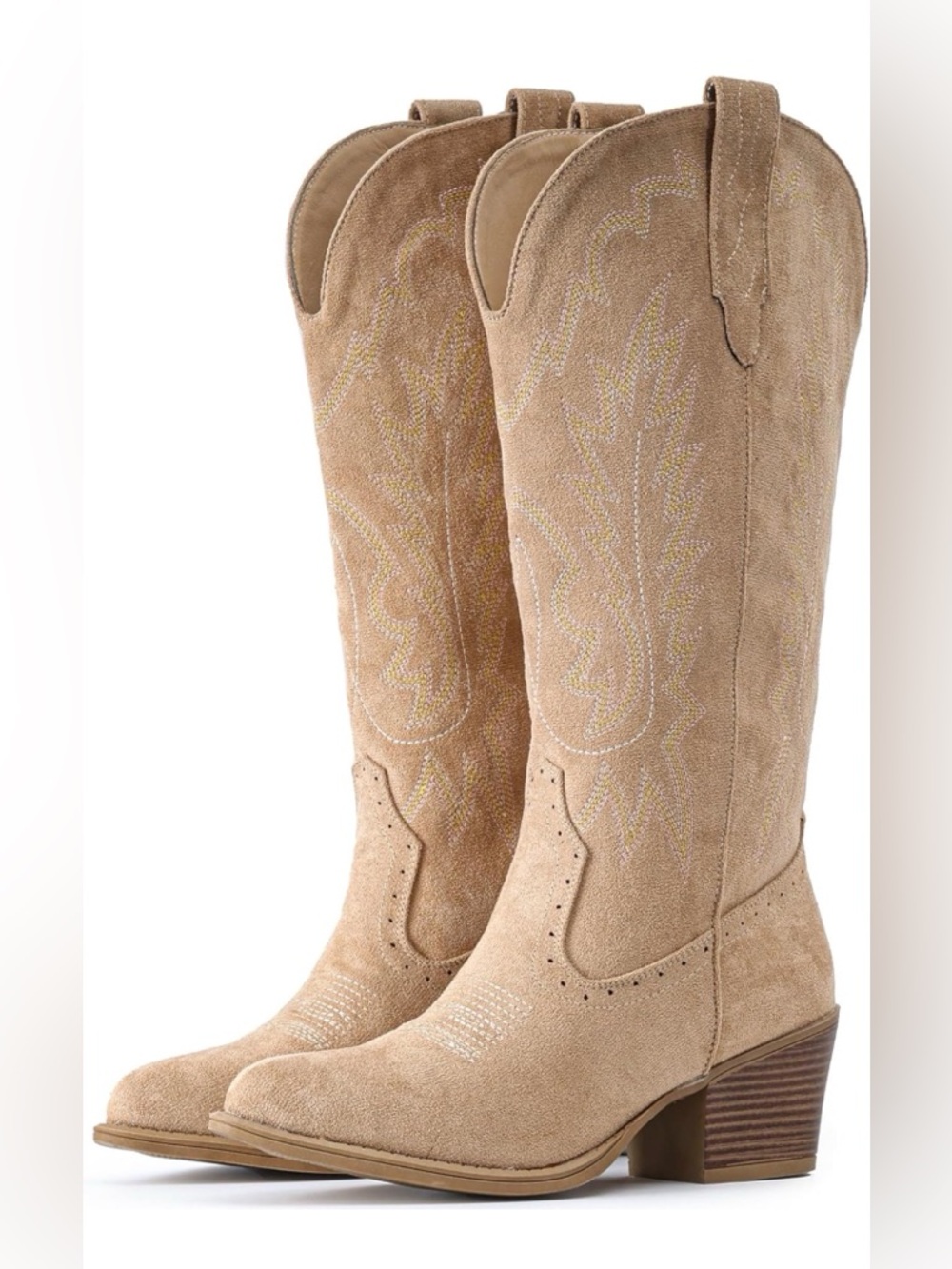NWT Women’s Tan Suede Western Heeled Boots